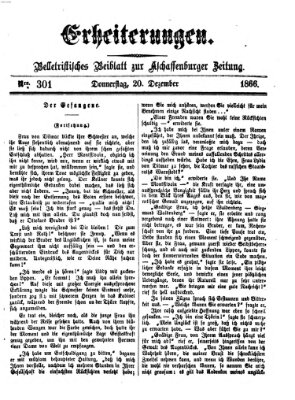 Erheiterungen (Aschaffenburger Zeitung) Donnerstag 20. Dezember 1866