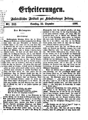 Erheiterungen (Aschaffenburger Zeitung) Samstag 22. Dezember 1866