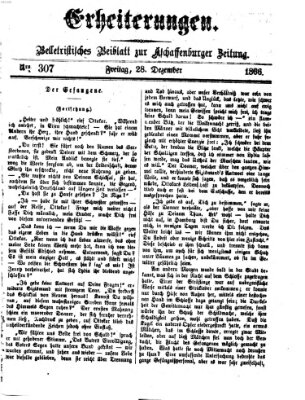 Erheiterungen (Aschaffenburger Zeitung) Freitag 28. Dezember 1866