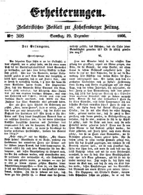 Erheiterungen (Aschaffenburger Zeitung) Samstag 29. Dezember 1866