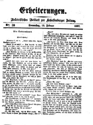 Erheiterungen (Aschaffenburger Zeitung) Donnerstag 14. Februar 1867