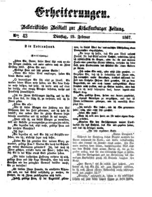 Erheiterungen (Aschaffenburger Zeitung) Dienstag 19. Februar 1867