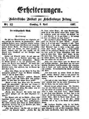 Erheiterungen (Aschaffenburger Zeitung) Samstag 6. April 1867