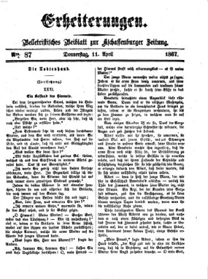 Erheiterungen (Aschaffenburger Zeitung) Donnerstag 11. April 1867