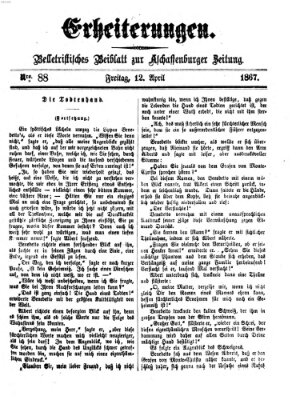 Erheiterungen (Aschaffenburger Zeitung) Freitag 12. April 1867