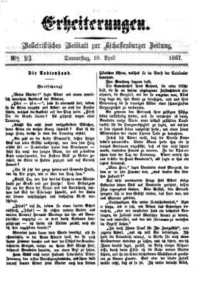 Erheiterungen (Aschaffenburger Zeitung) Donnerstag 18. April 1867