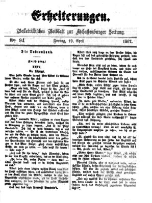 Erheiterungen (Aschaffenburger Zeitung) Freitag 19. April 1867