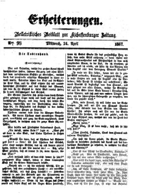 Erheiterungen (Aschaffenburger Zeitung) Mittwoch 24. April 1867