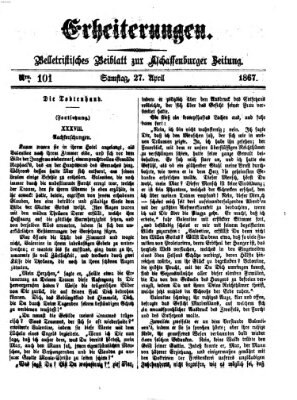 Erheiterungen (Aschaffenburger Zeitung) Samstag 27. April 1867