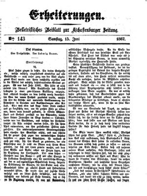 Erheiterungen (Aschaffenburger Zeitung) Samstag 15. Juni 1867