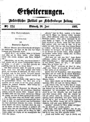 Erheiterungen (Aschaffenburger Zeitung) Mittwoch 26. Juni 1867