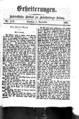 Erheiterungen (Aschaffenburger Zeitung) Dienstag 3. September 1867