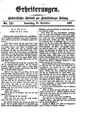 Erheiterungen (Aschaffenburger Zeitung) Donnerstag 26. September 1867