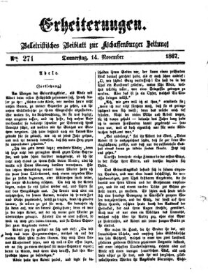 Erheiterungen (Aschaffenburger Zeitung) Donnerstag 14. November 1867