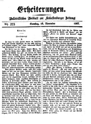 Erheiterungen (Aschaffenburger Zeitung) Samstag 16. November 1867