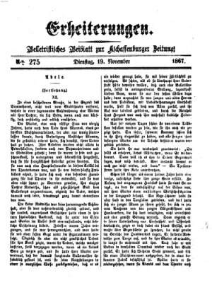 Erheiterungen (Aschaffenburger Zeitung) Dienstag 19. November 1867