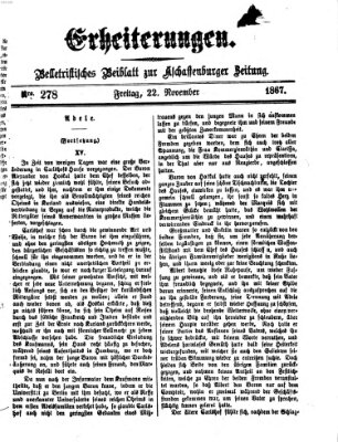 Erheiterungen (Aschaffenburger Zeitung) Freitag 22. November 1867