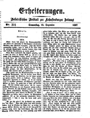 Erheiterungen (Aschaffenburger Zeitung) Donnerstag 19. Dezember 1867