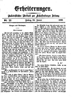 Erheiterungen (Aschaffenburger Zeitung) Freitag 24. Januar 1868