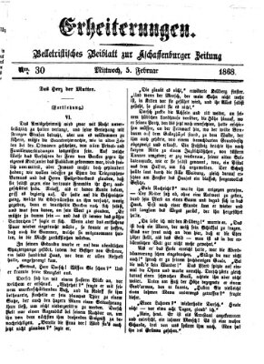 Erheiterungen (Aschaffenburger Zeitung) Mittwoch 5. Februar 1868