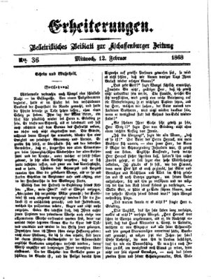 Erheiterungen (Aschaffenburger Zeitung) Mittwoch 12. Februar 1868