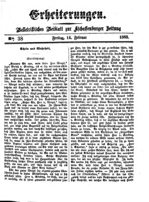 Erheiterungen (Aschaffenburger Zeitung) Freitag 14. Februar 1868