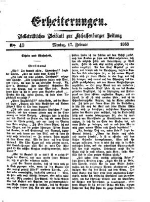 Erheiterungen (Aschaffenburger Zeitung) Montag 17. Februar 1868