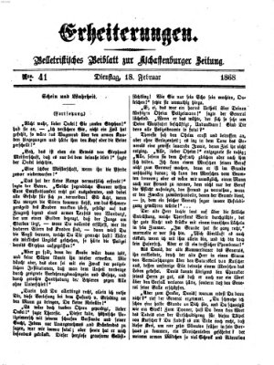 Erheiterungen (Aschaffenburger Zeitung) Dienstag 18. Februar 1868