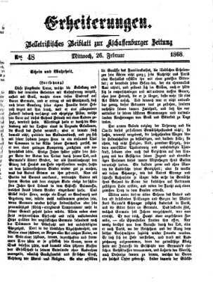 Erheiterungen (Aschaffenburger Zeitung) Mittwoch 26. Februar 1868