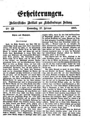 Erheiterungen (Aschaffenburger Zeitung) Donnerstag 27. Februar 1868