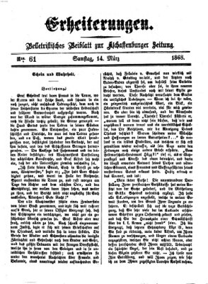 Erheiterungen (Aschaffenburger Zeitung) Samstag 14. März 1868