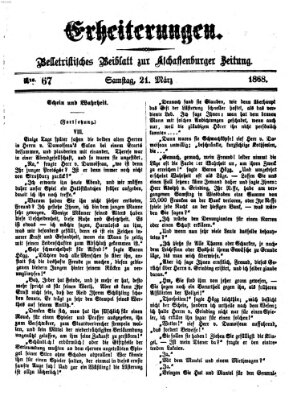 Erheiterungen (Aschaffenburger Zeitung) Samstag 21. März 1868