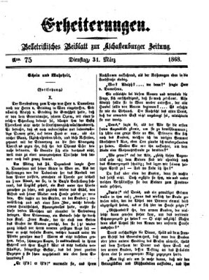 Erheiterungen (Aschaffenburger Zeitung) Dienstag 31. März 1868