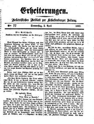 Erheiterungen (Aschaffenburger Zeitung) Donnerstag 2. April 1868