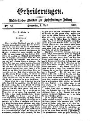 Erheiterungen (Aschaffenburger Zeitung) Donnerstag 9. April 1868