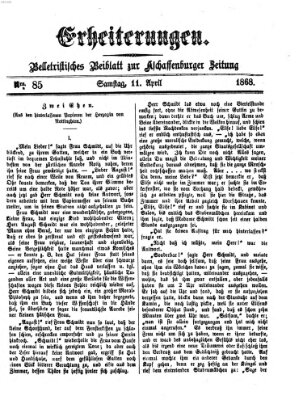 Erheiterungen (Aschaffenburger Zeitung) Samstag 11. April 1868