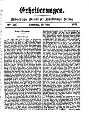 Erheiterungen (Aschaffenburger Zeitung) Donnerstag 30. April 1868