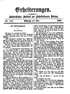 Erheiterungen (Aschaffenburger Zeitung) Mittwoch 13. Mai 1868