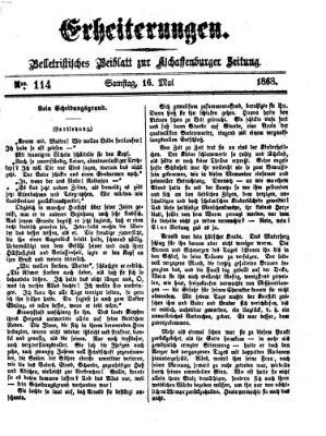 Erheiterungen (Aschaffenburger Zeitung) Samstag 16. Mai 1868