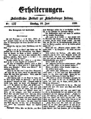 Erheiterungen (Aschaffenburger Zeitung) Dienstag 16. Juni 1868