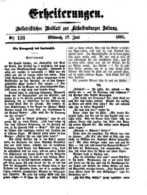 Erheiterungen (Aschaffenburger Zeitung) Mittwoch 17. Juni 1868