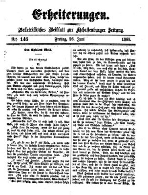 Erheiterungen (Aschaffenburger Zeitung) Freitag 26. Juni 1868