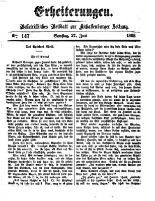 Erheiterungen (Aschaffenburger Zeitung) Samstag 27. Juni 1868