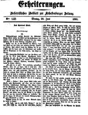 Erheiterungen (Aschaffenburger Zeitung) Montag 29. Juni 1868