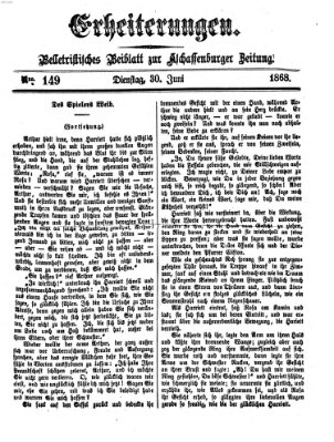 Erheiterungen (Aschaffenburger Zeitung) Dienstag 30. Juni 1868