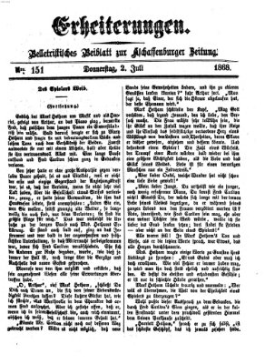 Erheiterungen (Aschaffenburger Zeitung) Donnerstag 2. Juli 1868