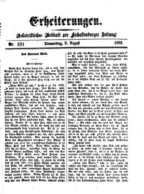 Erheiterungen (Aschaffenburger Zeitung) Donnerstag 6. August 1868