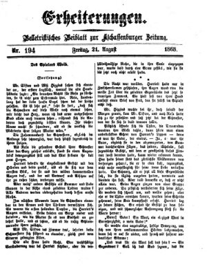 Erheiterungen (Aschaffenburger Zeitung) Freitag 21. August 1868