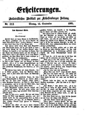 Erheiterungen (Aschaffenburger Zeitung) Montag 14. September 1868