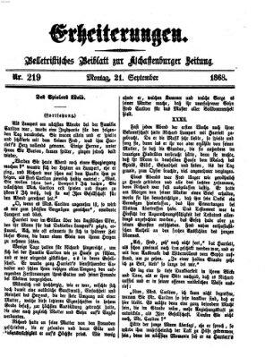 Erheiterungen (Aschaffenburger Zeitung) Montag 21. September 1868